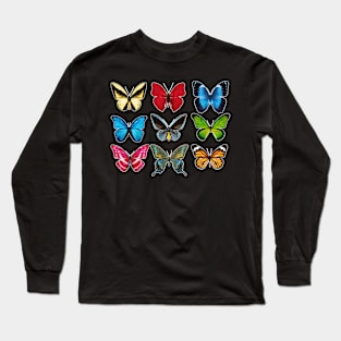 Butterflies Rows Long Sleeve T-Shirt